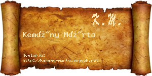 Kemény Márta névjegykártya